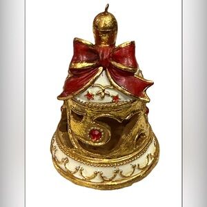 Festive Gold and Red Bell Ornament